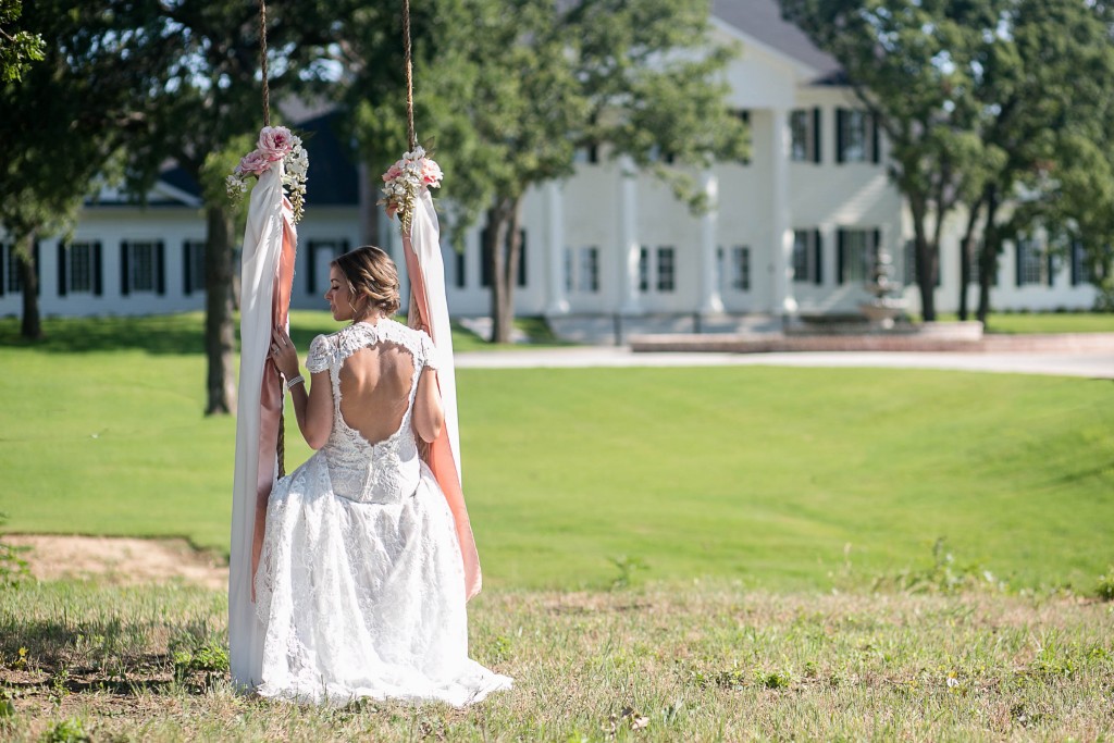 wedding swing bridal portrait